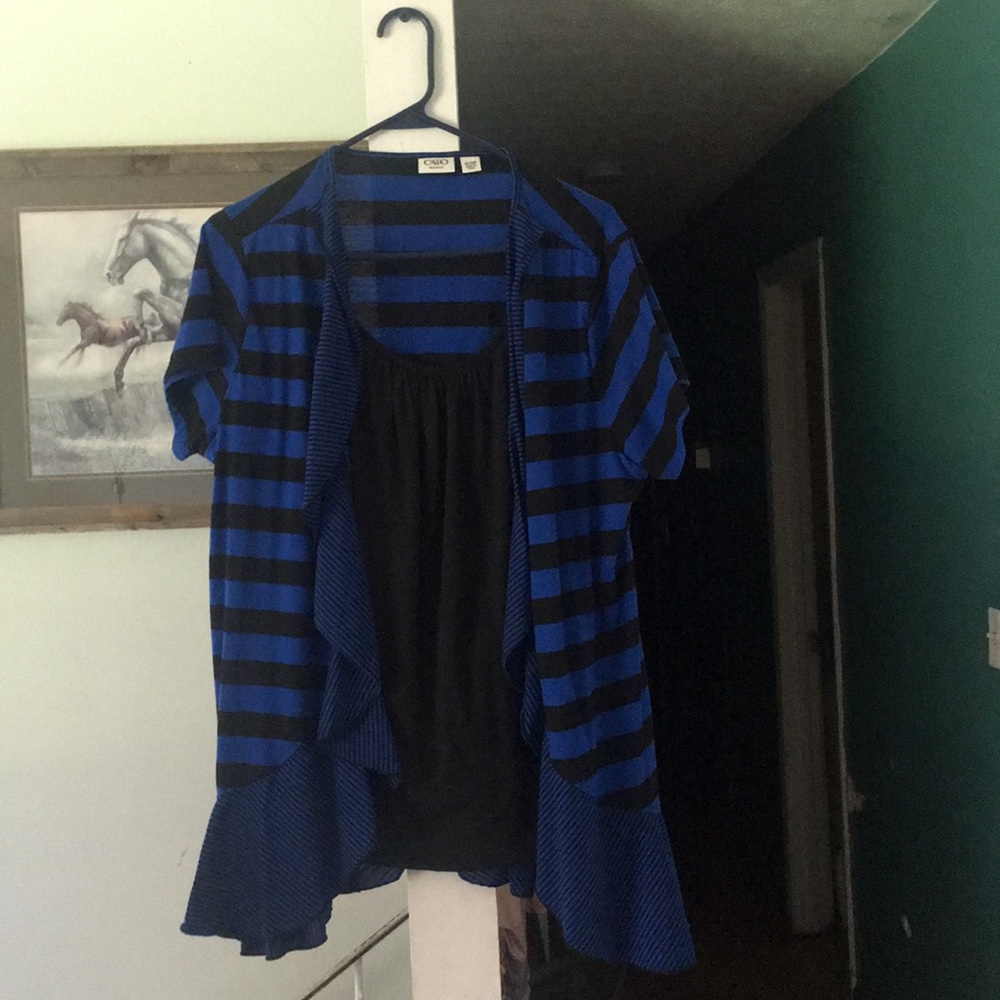 Blouse, black inset.